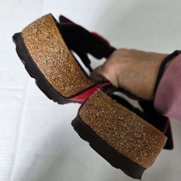 Birkenstock Men's Arizona Split Black/Poppy Red Birko Size 43 Sandals Slides - Picture 11 of 11